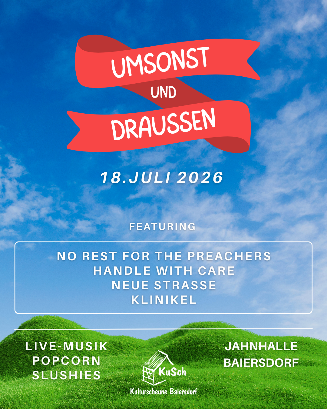 Veranstaltungsflyer Umsonst und Draußen 2026